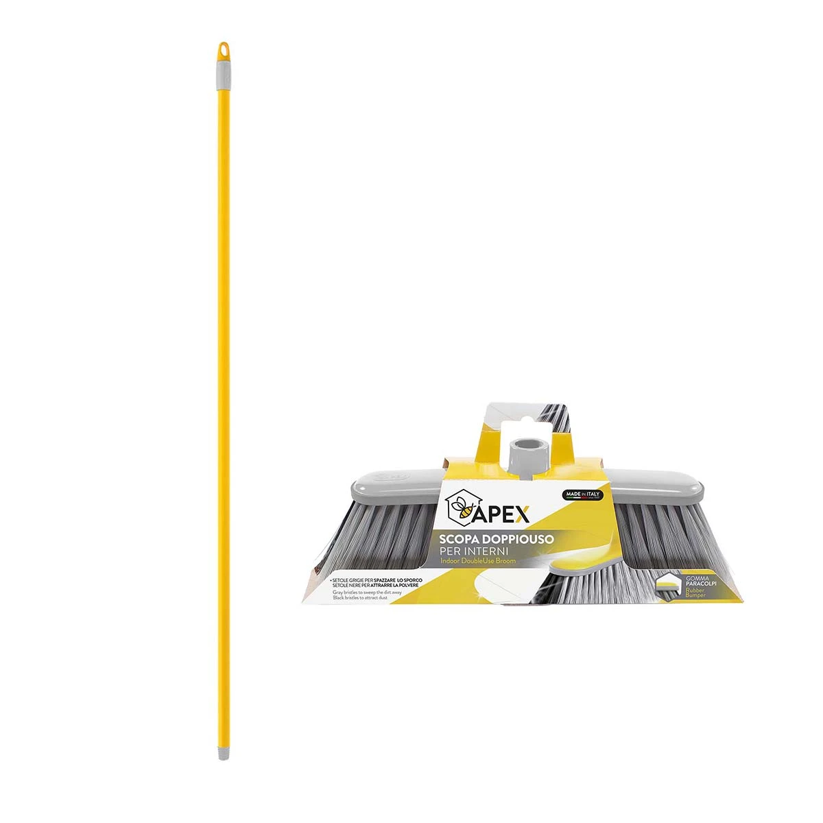 APEX BROOM DOUBLE USE  WTH HANDLE 120CM