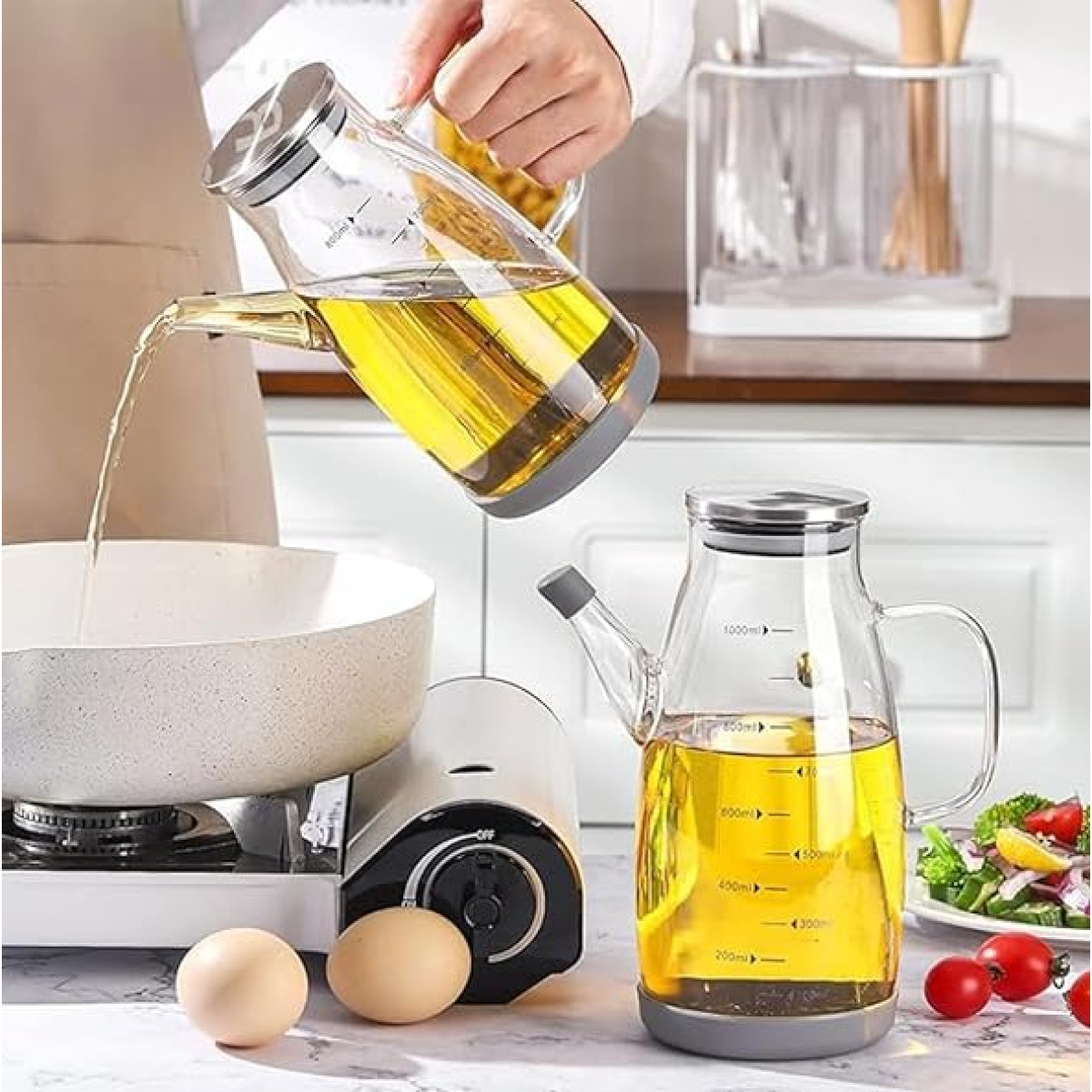 GLASS OLIVE GLASS JAR 800ML - Image 2