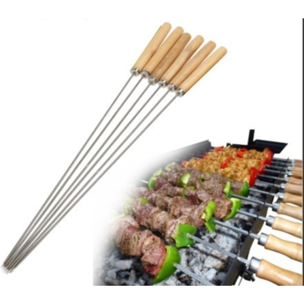 BBQ MASTER GRILL SKEWERS   6pcs  55x0.45cm - Image 3