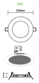 LED SLIM PANEL 18W  6000K - Image 2