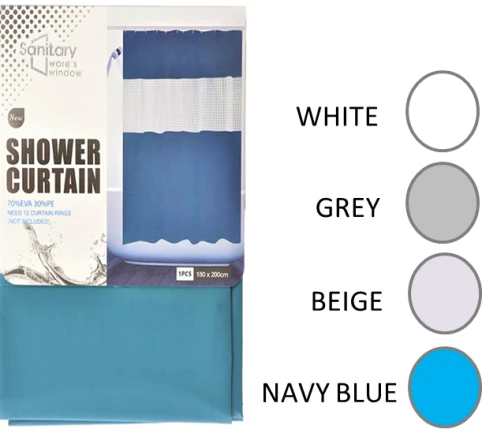 SANITARY SHOWER CURTAIN  180X200cm + 12RINGS