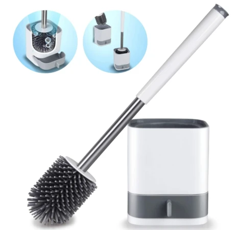COSBRO TOILET BRUSH SET WHITE  SQUARE