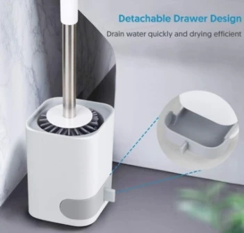 COSBRO TOILET BRUSH SET WHITE  SQUARE - Image 2