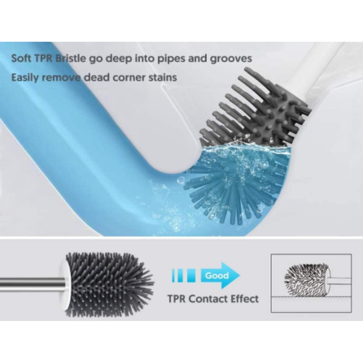 COSBRO TOILET BRUSH SET WHITE  ROUND - Image 2