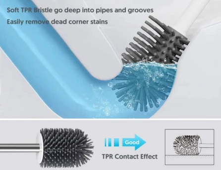 COSBRO TOILET BRUSH SET WHITE  ROUND - Image 2