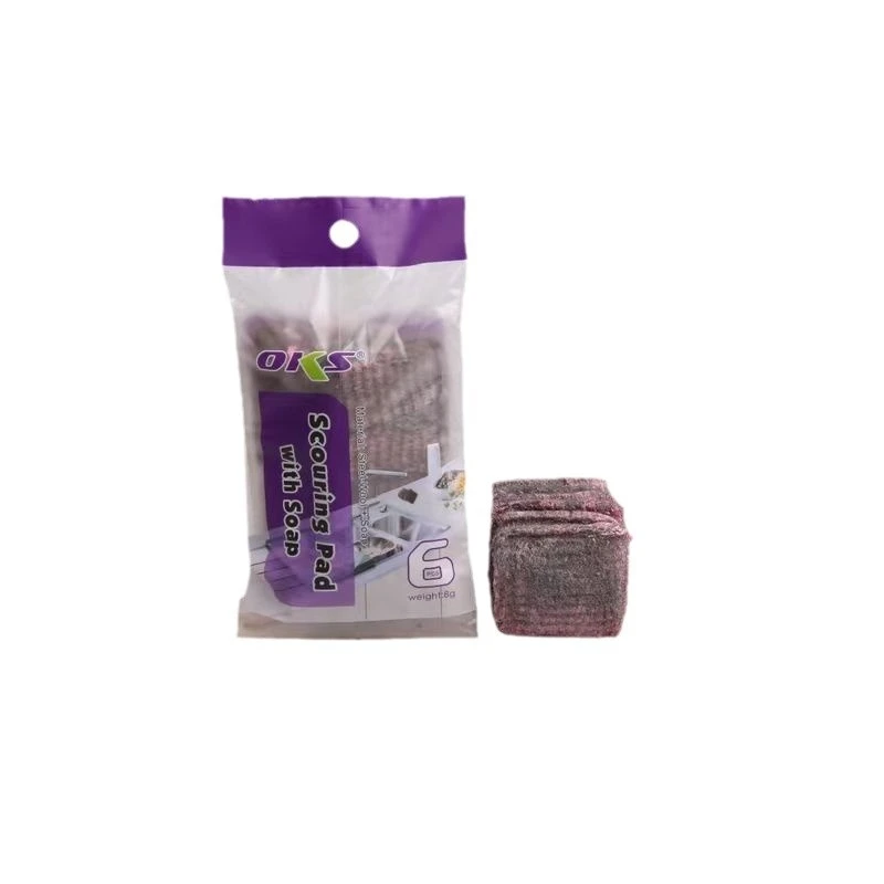 OKS SCOURINPAD WITH SOAP 6PCS - Image 1