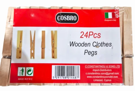 WOODEN CLOTHES PEGS 24pcs