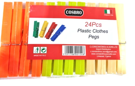 PLASTIC CLOTHES PEGS 24pcs - Image 1