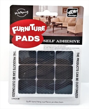 FURN PADS ADHESIVE SQUARE  18pcs