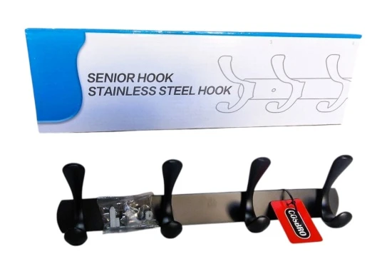 BLACK METAL WALL HANGER 1X4