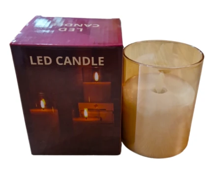 BATTERY CANDLE GLASS 7.5X10CM - Image 1