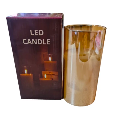 BATTERY CANDLE GLASS 7.5X15CM - Image 1