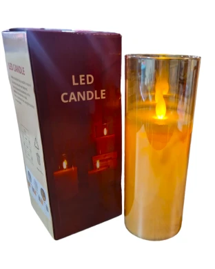 BATTERY CANDLE GLASS 7.5X20CM - Image 1