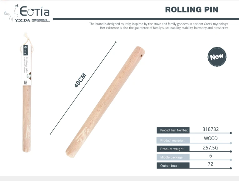EOTIA WOODEN ROLLING PIN 40CM - Image 2