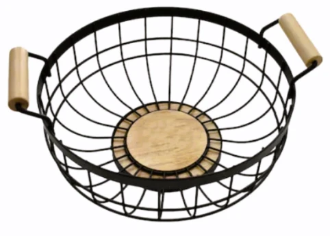 BLACK METAL FRUIT BASKET