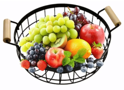 BLACK METAL FRUIT BASKET - Image 2