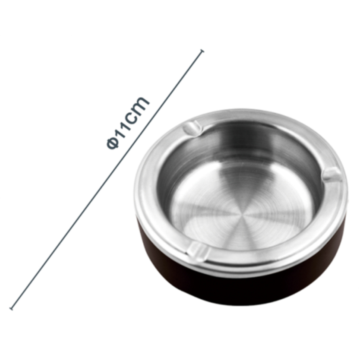 EOTIA PLASTIC ASHTRAY INOX 11CM - Image 2
