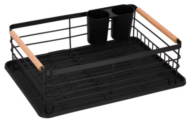 BLACK DISH DRAINER 42X31X13CM - Image 1